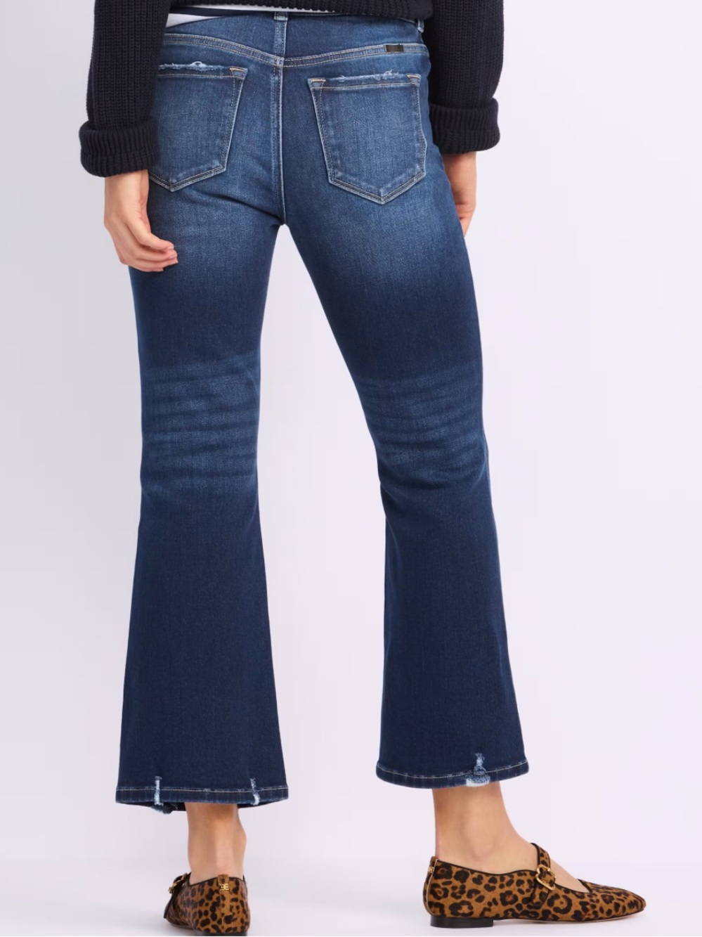 KanCan Ember double waistband high rise cropped flare jeans - Picture 2 of 9